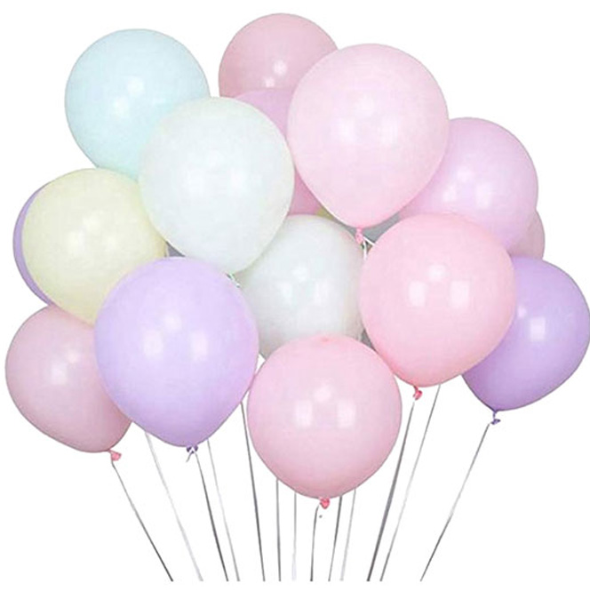 بالون وردي للحفلات - بالون حلوى معكرون بلون اللاتكس